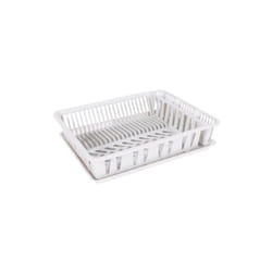 Egouttoir vaisselle grand modèle + plateau blanc cérusé - EDA