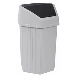 EDA - Poubelle 25 litres blanc cérusé et gris anthracite