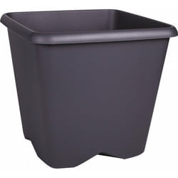EDA - Pot plastique carré chorus 4,3 l gris l 19,5 x l 19,5 x h 18,2 cm