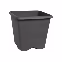 Description générale Pot plastique carré Chorus Eda de 8,6 L, couleur gris. Dimensions : 24,5 cm de longueur, 24,5 cm de larg ...