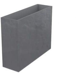 EDA - Jardinière muret loft xl volcania double paroi décor pierre - 99,5 x 29,5 x 78,5 cm - 63 l - Gris galet