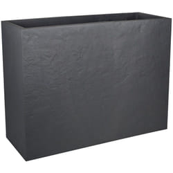 Jardinière muret loft l volcania double paroi décor pierre - 78,5 x 29,5 x 60 cm - 46 l - Gris anthracite EDA