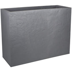 EDA - Jardinière rectangulaire Volcania effet pierre - 78,5 x 29,5 x 60 cm - 46 l - Gris galet