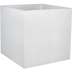 EDA - plastique Bac a fleurs carre Graphit - 57 l - 49,5 x 49,5 x 49,5 cm - Blanc ceruse