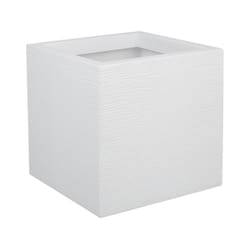 EDA - Jardinière carrée Graphit Up 29,5 x 29,5 x 29,5 cm - 21 l - Blanc cérusé