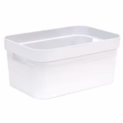 EDA PLASTIQUE Boîte de rangement - 6 L - Décor Stone - Dimensions : 292 x 188 x 132 cm - Blanc Cérusé