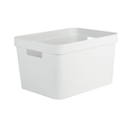 EDA PLASTIQUE Boîte de Rangement DECOR STONE Blanc - 18 L