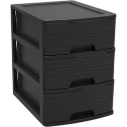 Meuble de rangement à roulettes 3 tiroirs Stone A5 - 25 L - Noir