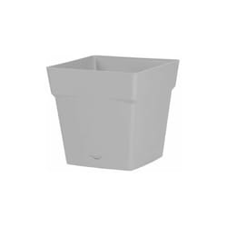 EDA - Pot de fleur Toscane avec soucoupe 24,8x24,8x24cm carré - 10 l - Gris Béton