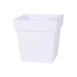 EDA - Pot de fleur Toscane carré - 49,5 x 49,5 x 52,5 cm - 87 litres - blanc