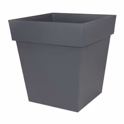 EDA - Pot carre Toscane - 50 cm - 87 l - Gris Anthracite