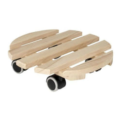 Support a roulettes ø 30 cm en Bois - 4 roulettes - 30 x 30 x H.8 cm - EDA