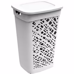 EDA PLASTIQUE Coffre à linge avec couvercle Alméria - 60 L - Blanc