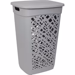 Coffre à linge Alméria - 60 L - avec couvercle - Gris béton - 428 x 362 x 628 cm - EDA PLASTIQUE