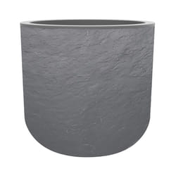 Pot de fleurs rond en plastique Volcania UP gris galet - Ø 40 cm - Eda