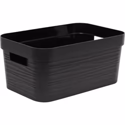 Boîte de rangement Décor Stone 6 L - Noir - 292 x 188 x 132 cm - EDA PLASTIQUE
