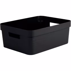Boîte de rangement Décor Stone 12 L - Noir - 367 x 28 x 14 cm - EDA PLASTIQUE