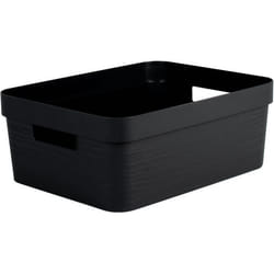 Boîte de rangement Décor Stone 12 L - Noir - 367 x 28 x 14 cm - EDA PLASTIQUE