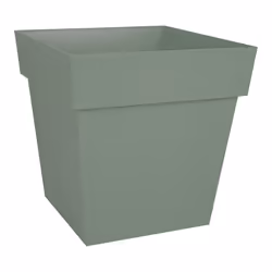 Présentation Pot de fleur Toscane POP 39x39x39cm carré 38 litres Vert Laurier EDA