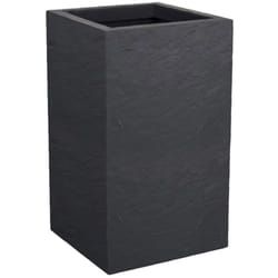 EDA - Pot Carré haut volcania up décor pierre - 29,5 x 29,5 x 49,5 cm - 36 l - Gris anthracite