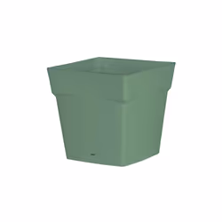 Présentation Pot de fleur Toscane avec soucoupe 17,4x17,4x17cm carré 3,4 litres Vert Laurier EDA