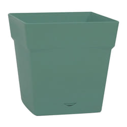 Pot carré avec soucoupe Toscane Eda - 10,2 L - Vert laurier