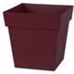 EDA Pot de fleur carré TOSCANE - 22 L - 32 x 32 x H 32 cm - Rouge bourgogne