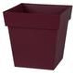 EDA Pot de fleur carré TOSCANE - 22 L - 32 x 32 x H 32 cm - Rouge bourgogne