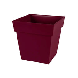 EDA - Pot de fleur carré Toscane 39 x H.39 cm - Rouge bourgogne