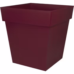 Pot de fleur carré Toscane 49,5 x H.52,5 cm - Rouge bourgogne - Eda