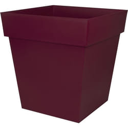 Pot de fleur carré Toscane 49,5 x H.52,5 cm - Rouge bourgogne - Eda