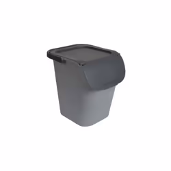EDA - POUBELLE DE TRI 40 L - POUBELLE DE TRI SÉLECTIF AVEC COUVERCLE - LARGE OUVERTURE - SUPERPOSABLE ET EMBOÎTABLE - GRIS BÉ ...