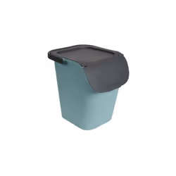 EDA - POUBELLE DE TRI 40 L - POUBELLE DE TRI SÉLECTIF AVEC COUVERCLE - LARGE OUVERTURE - SUPERPOSABLE ET EMBOITABLE - VERT EU ...