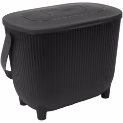 EDA - POUBELLE À COMPOST 10 L AVEC FILTRE À CHARBON - OUVERTURE XXL - FILTRE ANTI-ODEURS - DESIGN MODERNE - NOIR