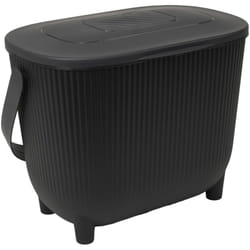EDA - poubelle à compost 10 l avec filtre à charbon - ouverture xxl - filtre anti-odeurs - design moderne - noir