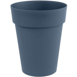 EDA - Pot de fleurs Rond mi-haut - Toscane - Ø 44 x 53 cm - Intérieur / Extérieur - 50 L - Bleu Jean