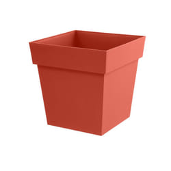 EDA Pot de culture carré orange terre battue 38 L - Pot de Jardin, Décoration Extérieure et Accessoire de Jardinage