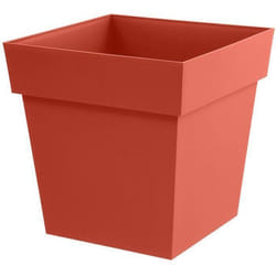 Pot de fleur carré - Toscane - EDA - 495 x 495 x H.525 cm - Intérieur / Extérieur - 87L - Orange Terre Battue