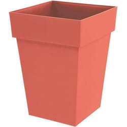 Pot de fleur mi-haut carré - Toscane - EDA - 39 x 39 x H. 53 cm - Intérieur / Extérieur - 51 L - Orange Terre Battue
