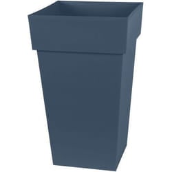 Pot de fleurs haut carré - Toscane - EDA - 39 x 39 x H. 65 cm - Intérieur / Extérieur - 62 L - Bleu Jean