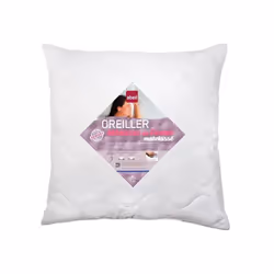 Oreiller a mémoire de forme matelassé en microfibre 100% polyester de coloris blanc. Garnissage : mousse viscoélastique polyu ...