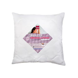 Abeil Oreiller a memoire de forme matelasse 60x60 cm blanc