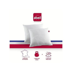 Les Tendances - abeil Lot de 2 Oreillers double confort 100% Coton 60x60cm