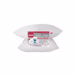 Lot de 2 Oreillers Aerelle® Cool Night - 60 x 60 cm - Blanc - 100% polyester 560 gr/m² - Enveloppe: 100% polyester microfibre ...
