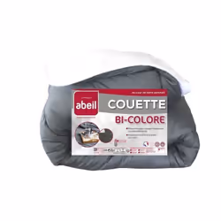 Couette Bicolore - 200 x 200 cm - Blanc et gris - 100% polyester 350 gr/m² - Enveloppe: Tissu dessus: 100% polyester microfib ...