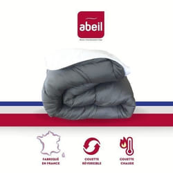 Les Tendances - Abeil Couette Bicolore - 220 X 240 Cm - Blanc Et Gris