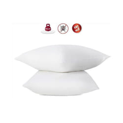 Les Tendances - lot de 2 oreillers anti-acariens - 60 x 60 cm - 100% coton traité bio - abeil