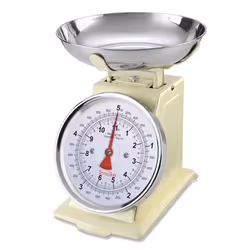 Terraillon Trad 500, Balances de cuisine mécaniques, 5 kg, 20 g, Crème, g, 1 L