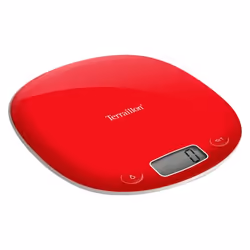 Terraillon Macaron, Balance de ménage électronique, 5 kg, 1 g, Rouge, Acier inoxydable, Comptoir