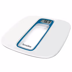 Terraillon 14119, Pèse-personne électronique, 160 kg, 100 g, Bleu, Argent, kg, Carré
